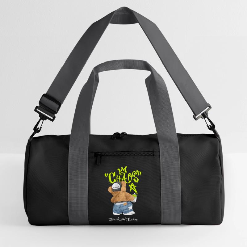 Chaos Bear Graffiti Break All Rules Recycled Duffel Bag