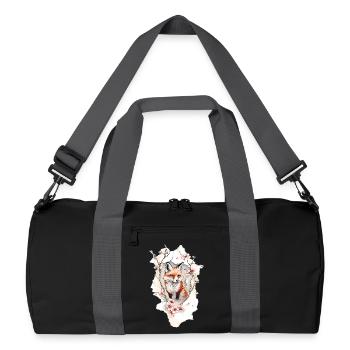 Fuchs Kirschblüten - Recycelte Duffel Bag - Schwarz/Graphitgrau - Vorne