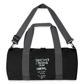 Tu so, als wärst du normal - Recycelte Duffel Bag - Schwarz/Graphitgrau - Vorne
