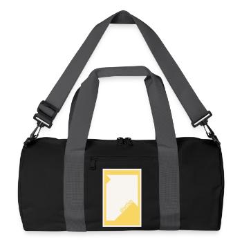 Direction Poster Yellow – Bold Minimal Art - Recycled Duffel Bag - black/graphite grey - Front
