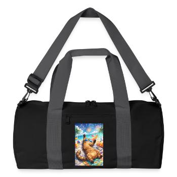 Tropical cat partying on the beach - Recycled Duffel Bag - black/graphite grey - Front