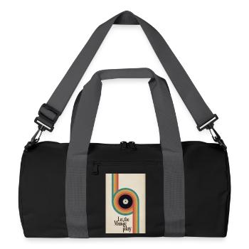 Laissez la musique jouer affiche vinyle rétro - Sac de sport recyclé - noir/gris graphite - Devant