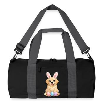 Golden Retriever Goldie Easter Bunny Ears - Recycled Duffel Bag - black/graphite grey - Front