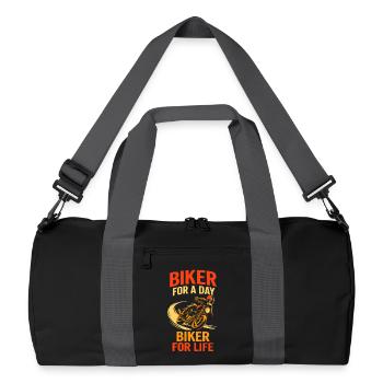Biker For Life Biker – Motorrad-Leidenschaft - Recycelte Duffel Bag - Schwarz/Graphitgrau - Vorne