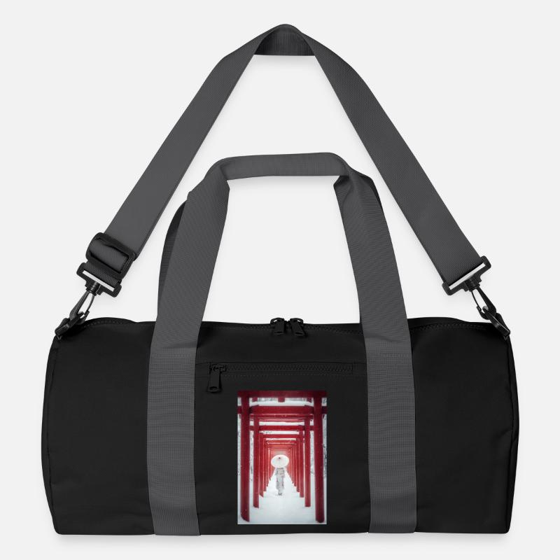 Roter Torii Schneepfad-Kimono Recycelte Duffel Bag