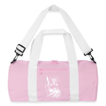 Statue of Liberty with Gas Mask design - Recycled Duffel Bag - pink/white - Front