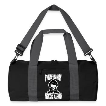 Kaninchen-Umarmung Jeder-Kaninchen-Manga niedlich - Recycelte Duffel Bag - Schwarz/Graphitgrau - Vorne