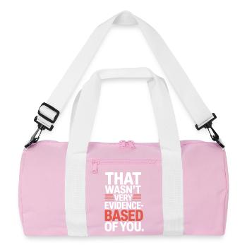 That Wasn't Evidence Based Medizin Labor Nerd Arzt - Recycelte Duffel Bag - Rosa/Weiß - Vorne