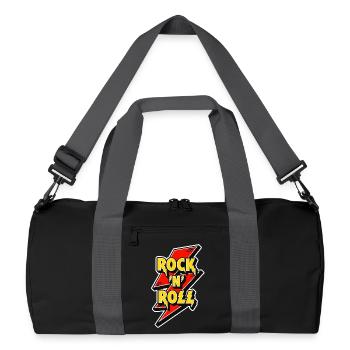 Rock 'N' Roll Lightning Bolt Logo - Recycelte Duffel Bag - Schwarz/Graphitgrau - Vorne