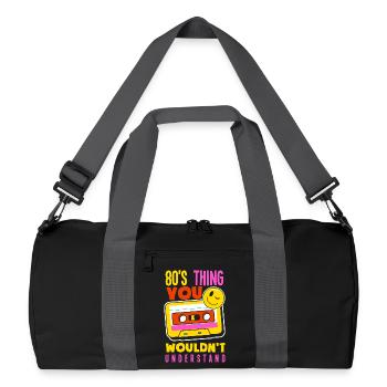 Retro Back to the 80s Vintage Design - Recycled Duffel Bag - black/graphite grey - Front