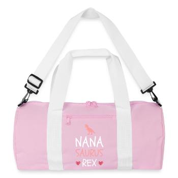 Nanasaurus Rex Cute Nana Dinosaur Grandma Mother's - Recycled Duffel Bag - pink/white - Front