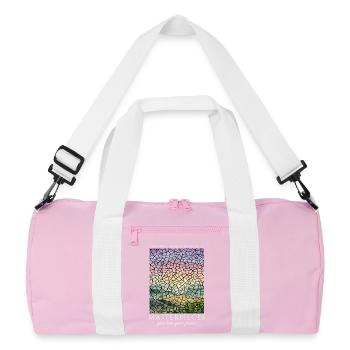 Jesus Christian Catholic Believers Worship Service - Recycled Duffel Bag - pink/white - Front