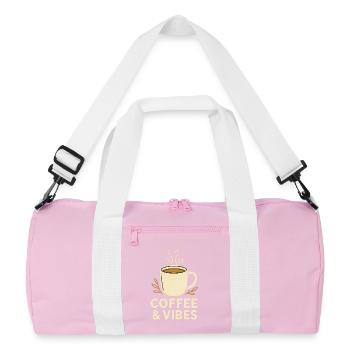 Illustration de tasse à café et vibrations - Sac de sport recyclé - rose/blanc - Devant