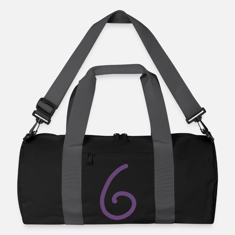 6 Nummer sechs Zahl violett Geburtstag Recycelte Duffel Bag