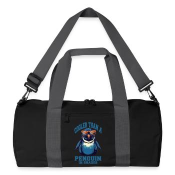 Cool penguin with sunglasses - Recycled Duffel Bag - black/graphite grey - Front
