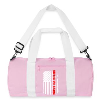 Amerikanische Flagge mit AMERICAN - Recycelte Duffel Bag - Rosa/Weiß - Vorne