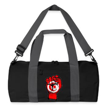 Tunisie Drapeau Poing Main Symbole utilisé - Sac de sport recyclé - noir/gris graphite - Devant