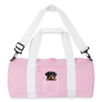 Hund Rottweiler - Recycelte Duffel Bag - Rosa/Weiß - Vorne