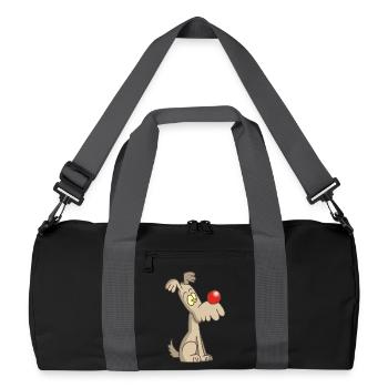 Funny and cute dog - Recycled Duffel Bag - black/graphite grey - Front