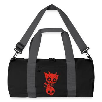 Little Red Demon Rests - Recycled Duffel Bag - black/graphite grey - Front