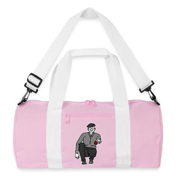 Petanque Player Left-Handed - Recycled Duffel Bag - pink/white - Front