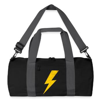 éclair jaune - Sac de sport recyclé - noir/gris graphite - Devant