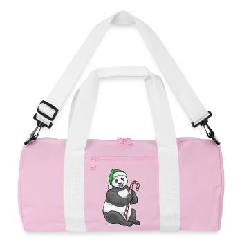 Panda Canne de Noël - Sac de sport recyclé - rose/blanc - Devant