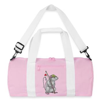 Canne à pêche pour pêcheurs rats Canne à pêche - Sac de sport recyclé - rose/blanc - Devant