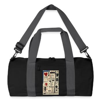 Cubist Face Love and Sketches - Recycled Duffel Bag - black/graphite grey - Front