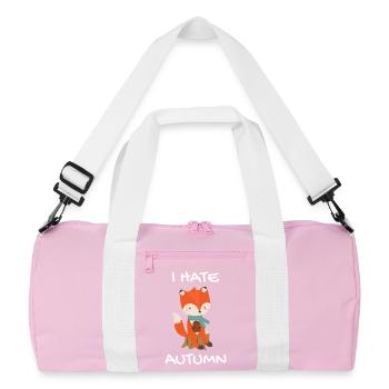 I Hate Autumn Fox - Recycled Duffel Bag - pink/white - Front