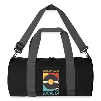 DJ Outfit Geschenke - Recycelte Duffel Bag - Schwarz/Graphitgrau - Vorne