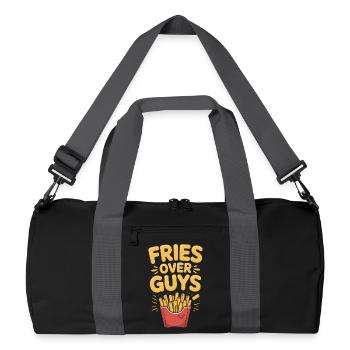 Fries over Guys - Feminism T-Shirt - Recycled Duffel Bag - black/graphite grey - Front