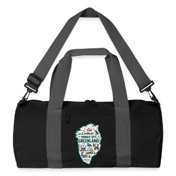 Hands Off Greenland Europa Solidarität - Recycelte Duffel Bag - Schwarz/Graphitgrau - Vorne
