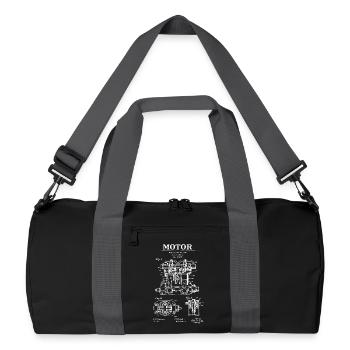 Plan de brevet pour moteur vintage - Sac de sport recyclé - noir/gris graphite - Devant