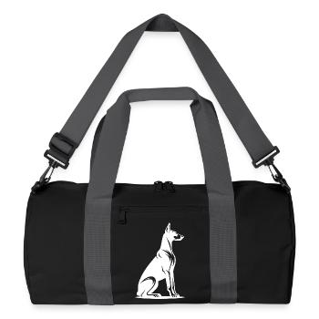 Loyal Doberman Guard Dog Silhouette - Recycled Duffel Bag - black/graphite grey - Front