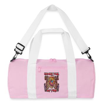 Heart Full of Fire - Recycled Duffel Bag - pink/white - Front