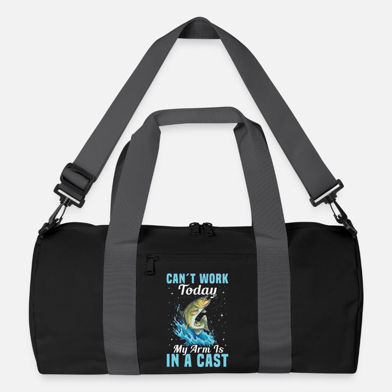 Can’t Work Today My Arm Is in a Cast Angler Humor Recycelte Duffel Bag