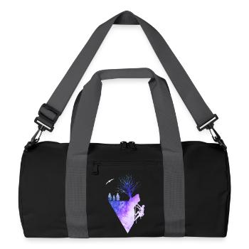 Silhouette aquarelle nature de l’escalade - Sac de sport recyclé - noir/gris graphite - Devant