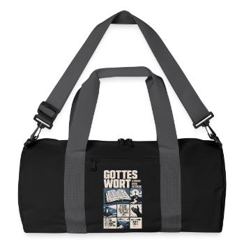 Gottes Wort lebendig wahr beständig - Recycelte Duffel Bag - Schwarz/Graphitgrau - Vorne