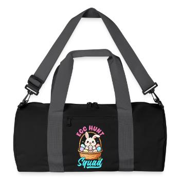 Joyeuse Pâques, douce chasse aux œufs du lapin, œufs de Pâques - Sac de sport recyclé - noir/gris graphite - Devant