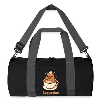 Capyccino Capybara Cappuccino Coffee Kawaii Sweeter - Recycled Duffel Bag - black/graphite grey - Front