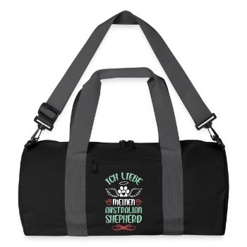 Ich liebe meinen Australian Shepherd - Recycelte Duffel Bag - Schwarz/Graphitgrau - Vorne