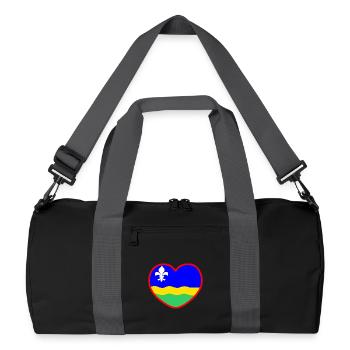 Das Herz der Flefonland-Flagge Flevoland - Recycelte Duffel Bag - Schwarz/Graphitgrau - Vorne