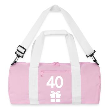 oberteil Geburtstag, 40 geschenk schachtel - Recycelte Duffel Bag - Rosa/Weiß - Vorne
