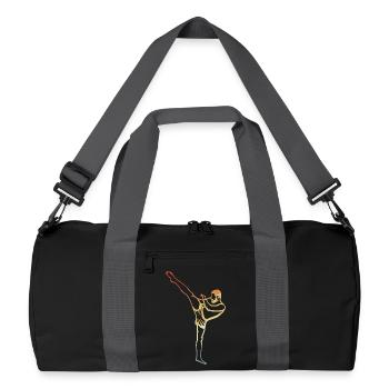 Vintage Kickboxer Sketch - Recycled Duffel Bag - black/graphite grey - Front