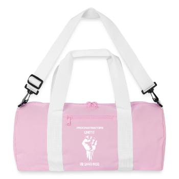 Procrastinators Unite - Recycled Duffel Bag - pink/white - Front