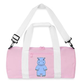 Hippopotamus - Recycled Duffel Bag - pink/white - Front