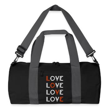 Amour / Liebe - Sac de sport recyclé - noir/gris graphite - Devant