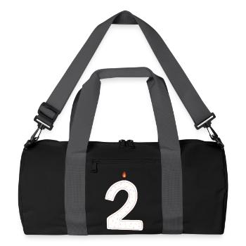 Bougie d’anniversaire numéro deux graphique - Sac de sport recyclé - noir/gris graphite - Devant