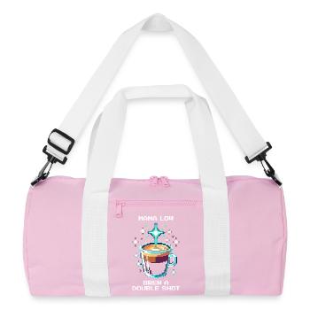 Mana low? Brew a double shot | Espresso - Recycled Duffel Bag - pink/white - Front
